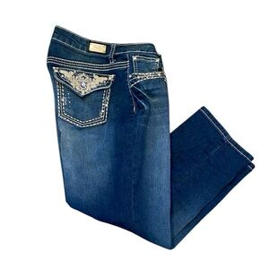 Earl Embroidered‎ Stitching Capris Jeans